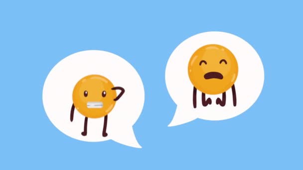 Sohbet Balonlu Emojiler Komik Karakterler Video Animasyonu — Stok video