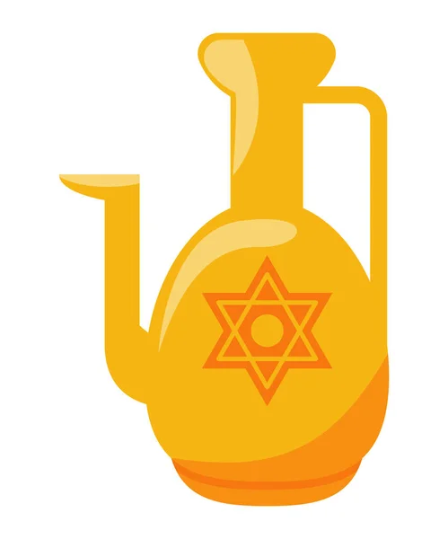 Teapot Jewish Star Icon — Stock Vector