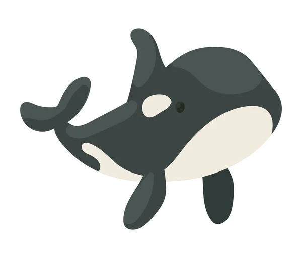 Cute Whale Baby Animal Character — Stock Vector