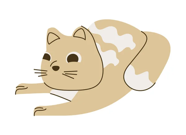 Süße Kleine Beige Katze Charakter — Stockvektor