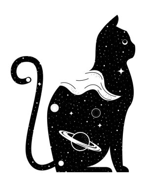 kedi sürreal astroloji tarzı simge