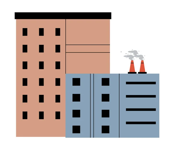 Промышленные Здания Дымоходы — стоковый вектор