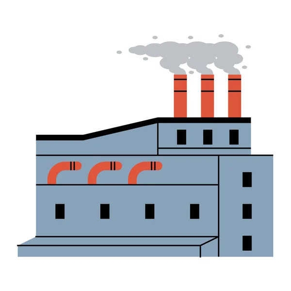 Zakład Przemysłowy Trzema Ikonami Kominów Dymiących — Wektor stockowy