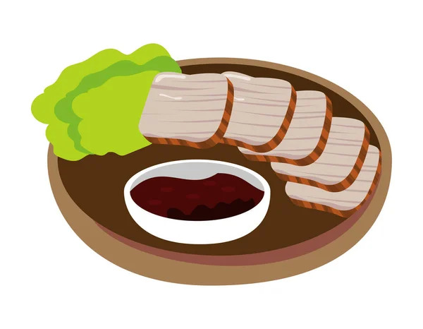 Bossam Koreanisches Essen Traditionelle Ikone — Stockvektor