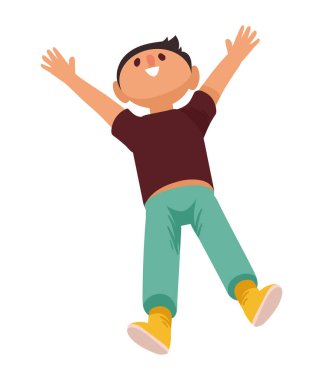 Adam ellerini kaldırarak kutluyor.