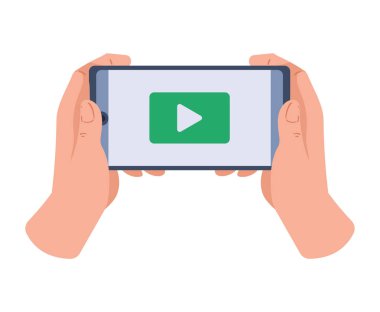 Akıllı telefon aygıtı simgesi kullanan eller