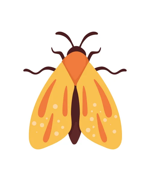 Žlutá Ikona Hmyzu Můry — Stockový vektor