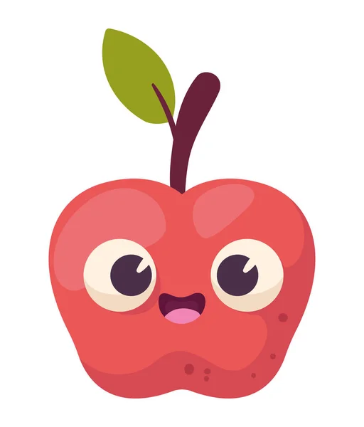 Fresh Apple Kawaii Style Character — Stock Vector