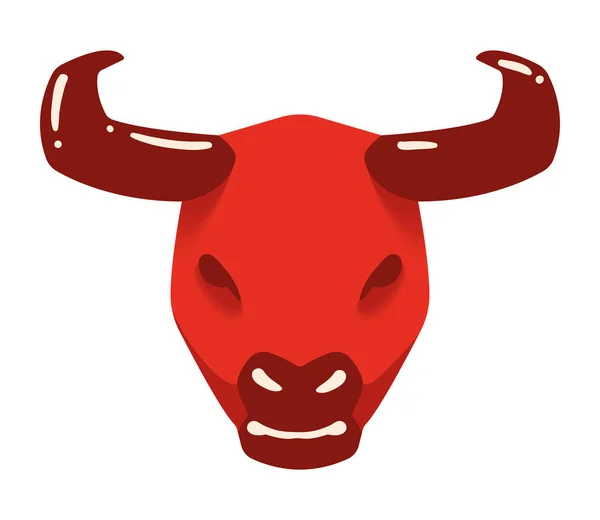 Bull Chinese Zodiacal Animal Head — Stock Vector
