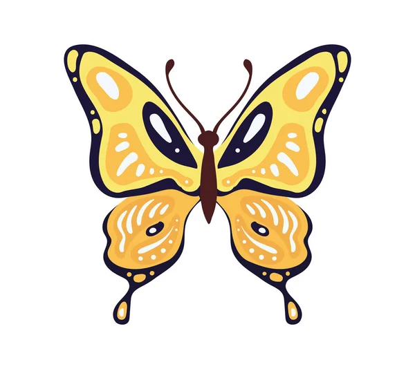 Papillon Aux Ailes Jaunes Insecte — Image vectorielle