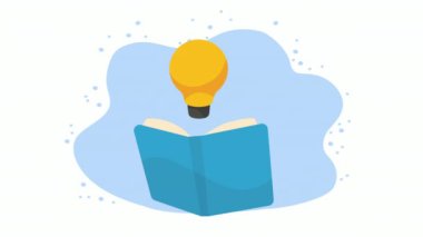 Kitap yaratıcı animasyonlu ampul, 4k video animasyonu