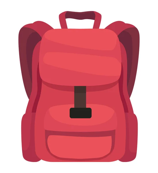 赤いスクールバッグ装置のアイコン — ストックベクタ
