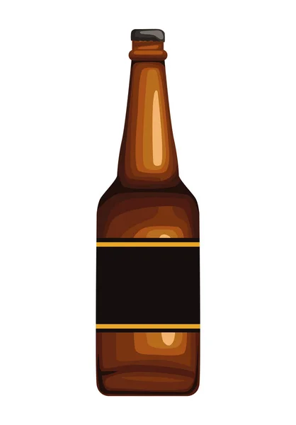 Beer Bottle Drink Isolated Icon — Stock Vector