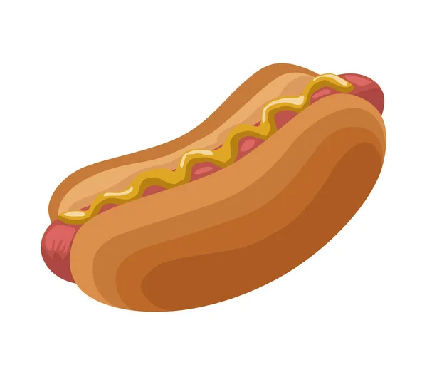 Hot Dog Fast Food Icon — Stock Vector