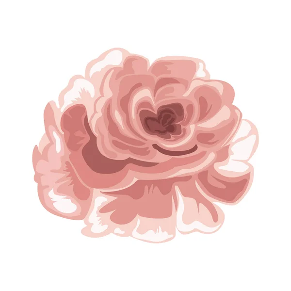 Rosa Rose Blume Offenes Symbol — Stockvektor