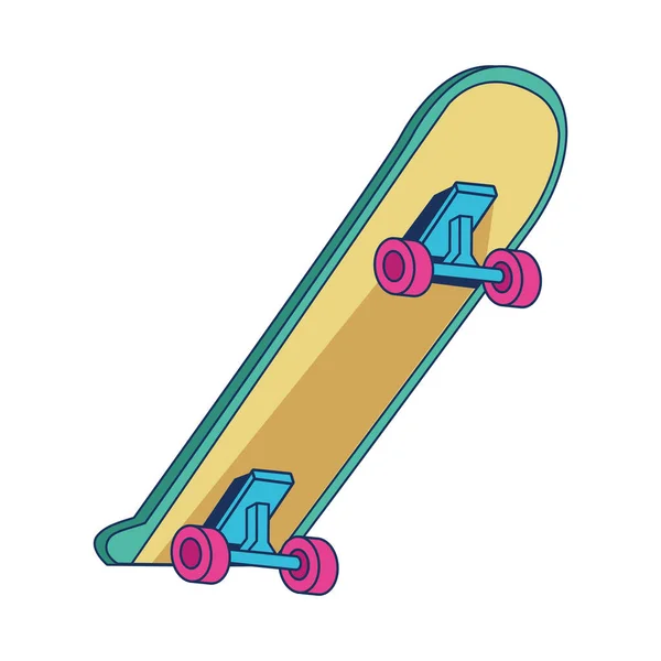 Skateboard 90S Icône Style Pop Art — Image vectorielle