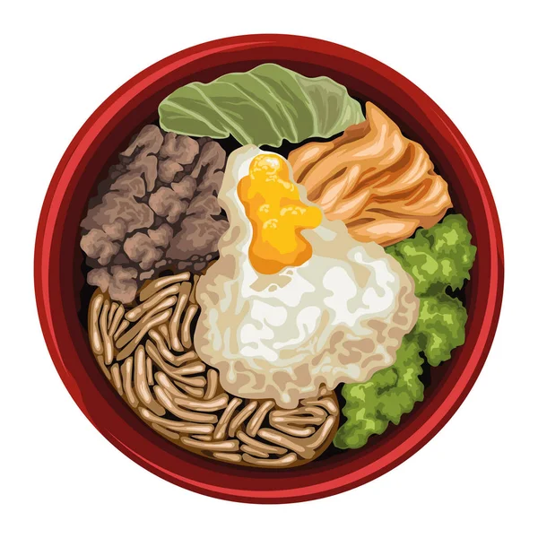 Bibimbap Koreanische Traditionelle Lebensmittel Symbol — Stockvektor