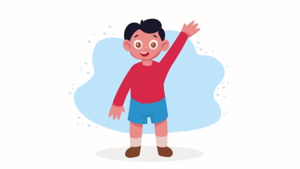 Little Student Boy Character Animation Video Animated — 图库视频影像