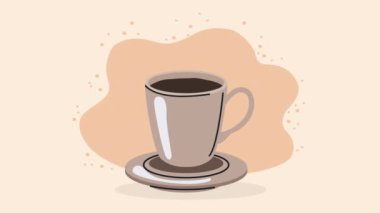 Fincanda kahve içilen animasyon, 4k video animasyonu