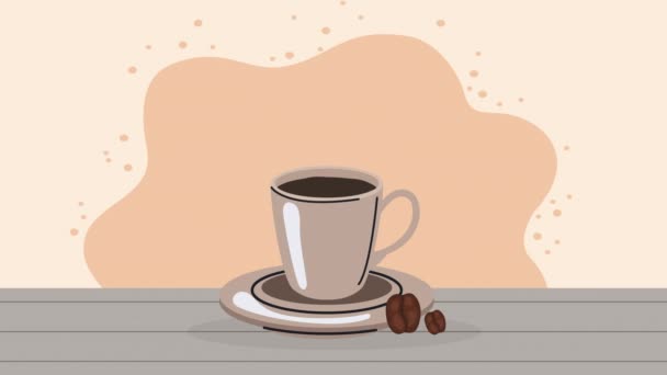 Kaffe Dryck Kopp Animation Video Animerad — Stockvideo