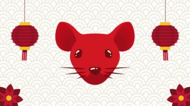 Fare Çin Zodyak hayvan animasyonu, 4k video animasyonu