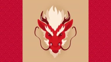 ejderha Çin Zodyak hayvan animasyonu, 4k video animasyonu