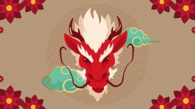 ejderha Çin Zodyak hayvan animasyonu, 4k video animasyonu