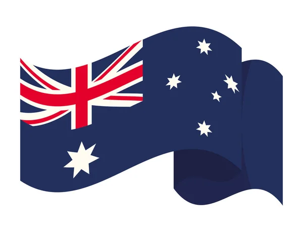 Αυστραλιανή Σημαία Κυματίζει Πατριωτική Εικόνα — Διανυσματικό Αρχείο