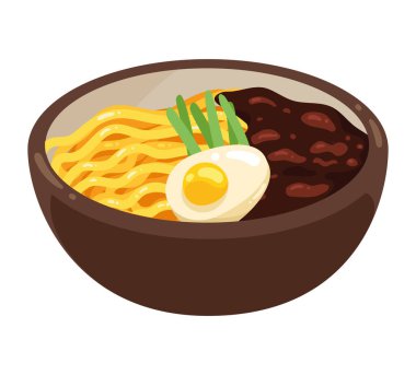 jjajangmyeon Kore yemeği kasede