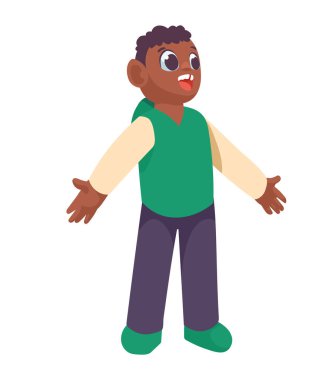 afro küçük çocuk karakteri