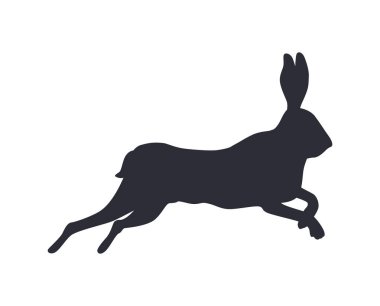 Tavşan hayvan siyah siluet tarzı