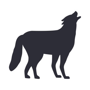 kurt hayvan siyah siluet tarzı
