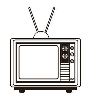 TV monokrom pop sanat simgesi