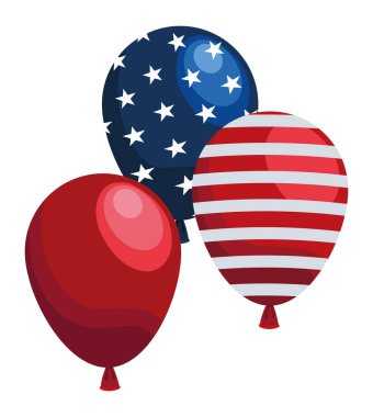 Balonda Amerikan bayrağı Helyum