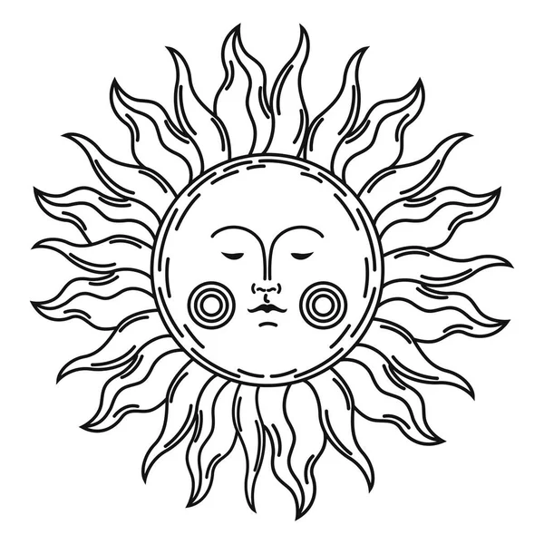 Esoterik Sonne Gesicht Symbol Symbol — Stockvektor