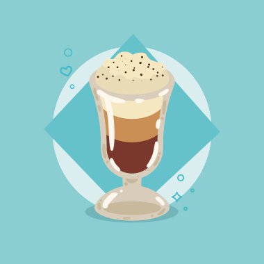 Kahve bardakta buzlu.