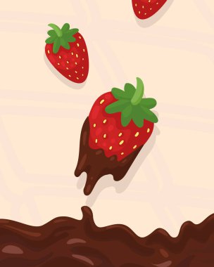 Çikolata posterli çilek meyveleri