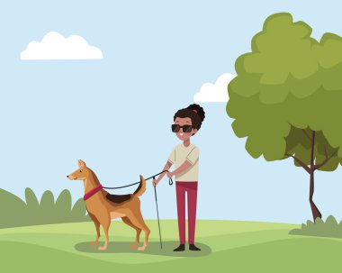 Manzara sahnesindeki kör kadın.