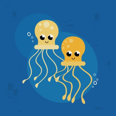 Denizanası yüzme denizaltı doğa sahnesi