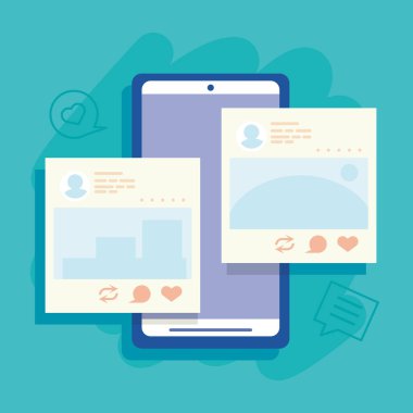 akıllı telefon ve sosyal medya hesapları şablonları