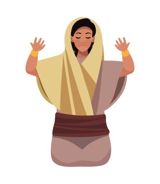 Müslüman kültürlü bir kadın dua ediyor.