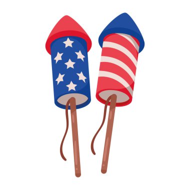 Havai fişek ikonunda ABD bayrağı