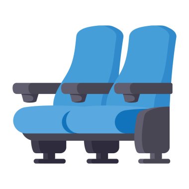 Sinema sandalyeleri izole edilmiş ikon