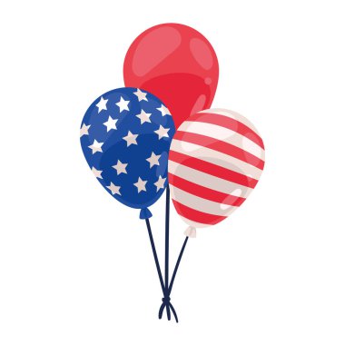 Balonda Amerikan bayrağı Helyum simgesi