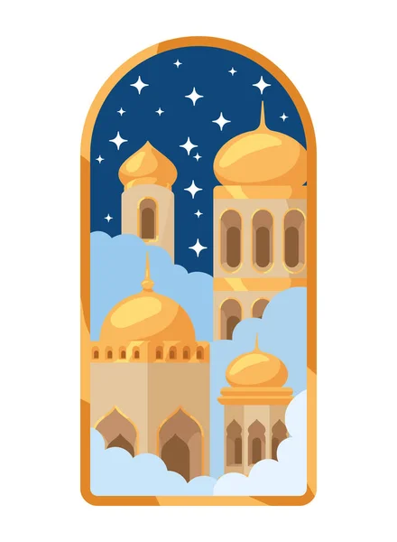 Мусульманські Мечеті Кадрі Сцени — стоковий вектор