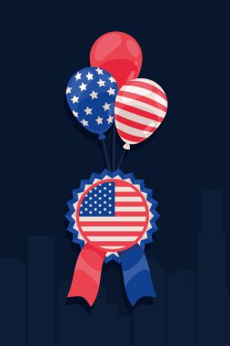 usa medal and balloons helium decoration