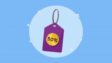 sale tag market with 50 percent ,4k video animated