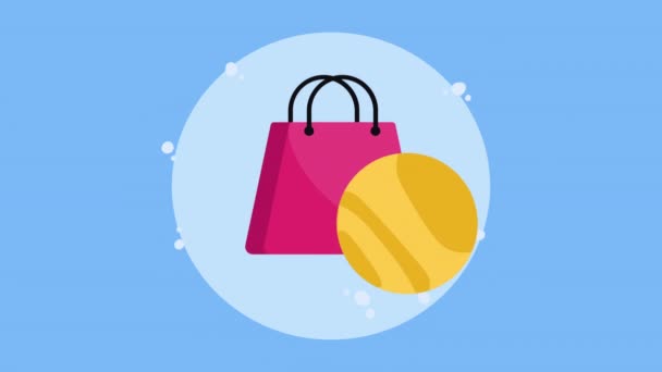 Shopping Bag Add Symbol Video Animated — Wideo stockowe