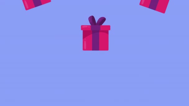Коробки Подарков Представляет Анимацию Шаблона Видео Анимированные — стоковое видео