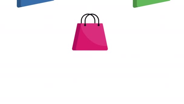 Shopping Bags Commercial Pattern Animation Video Animated — Stok video